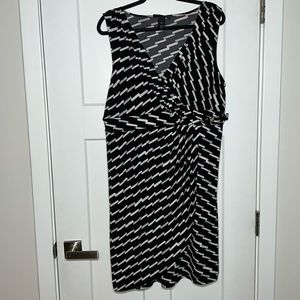 Lane Bryant Sleeveless Dress. Black and White. Size 14/16. Buckle Embellished